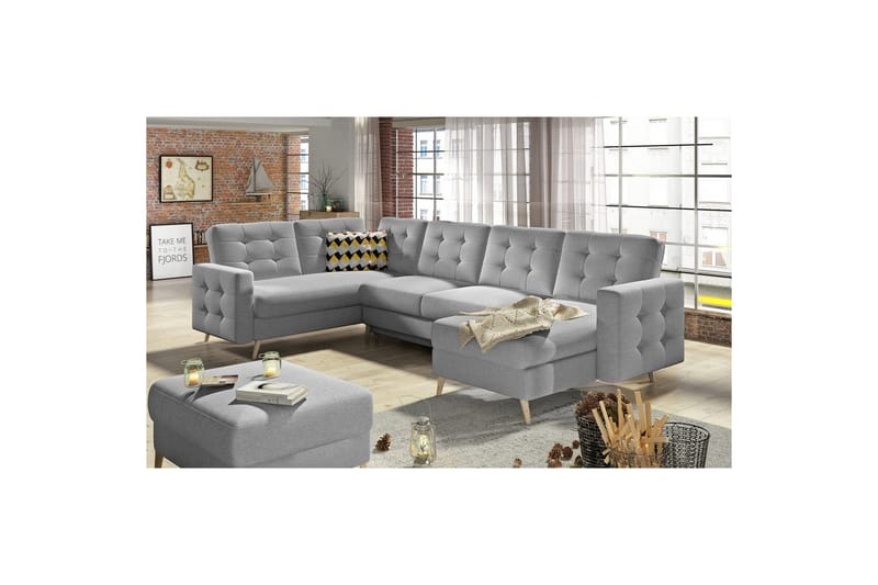 Seksjon Eltap Asgard U 326x202x93 cm - Soft 29, Grå - Møbler - Sofaer - Sovesofaer - Hjørnesovesofa