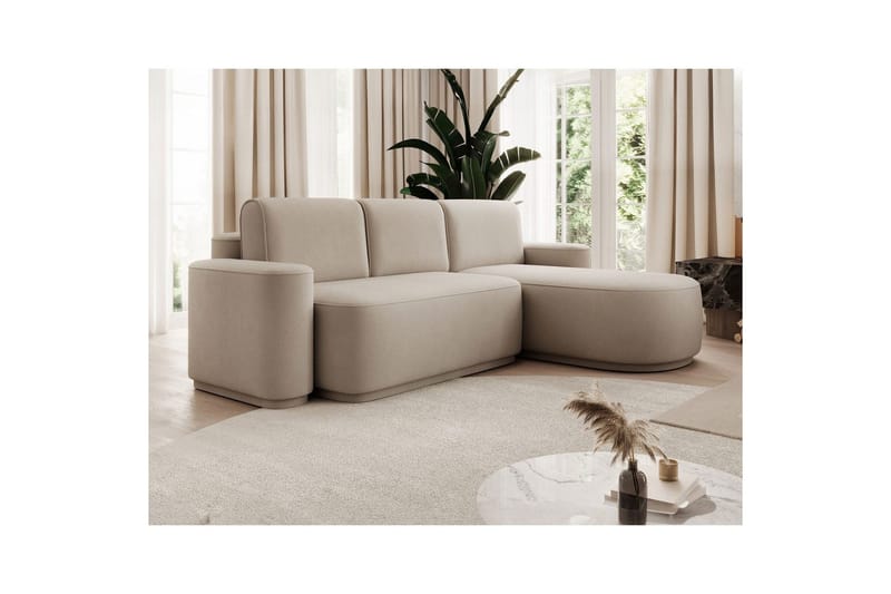 Seksjon Eltap Aurumm 285x92x180 cm - Amore 18, Beige, Høyre - Møbler - Sofaer - Sovesofaer - Sovesofa divan