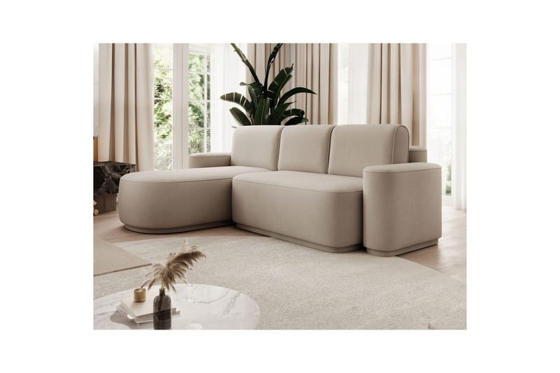 Seksjon Eltap Aurumm 285x92x180 cm - Amore 18, Beige, Venstre - Møbler - Sofaer - Sovesofaer - Sovesofa divan