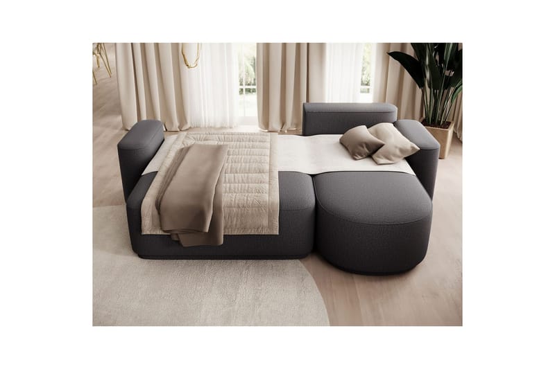 Seksjon Eltap Aurumm 285x92x180 cm - Enjoy 05, Mørk grå, Høyre - Møbler - Sofaer - Sovesofaer - Sovesofa divan