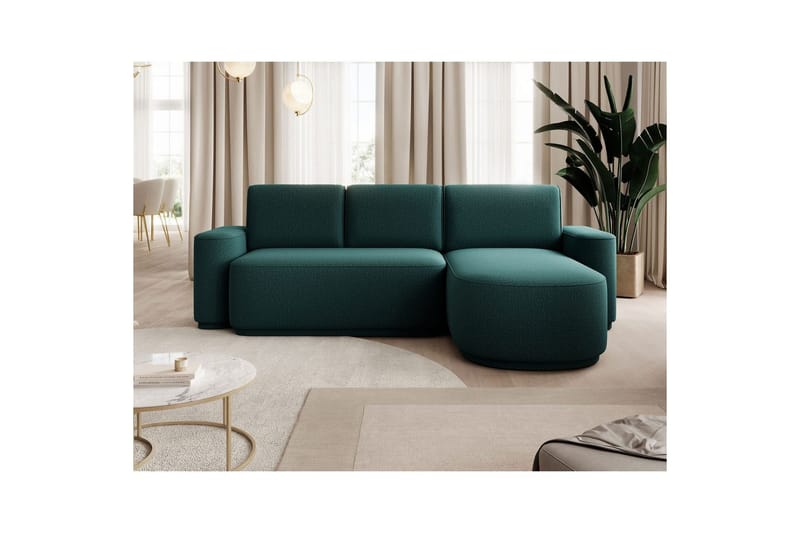 Seksjon Eltap Aurumm 285x92x180 cm - Enjoy 35, Grønn, Høyre - Møbler - Sofaer - Sovesofaer - Sovesofa divan