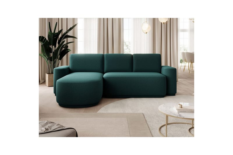 Seksjon Eltap Aurumm 285x92x180 cm - Enjoy 35, Grønn, Venstre - Møbler - Sofaer - Sovesofaer - Sovesofa divan