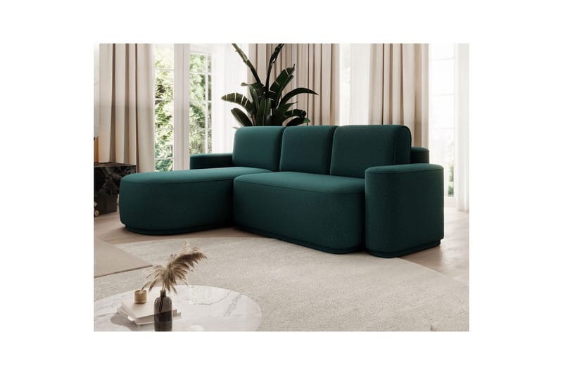 Seksjon Eltap Aurumm 285x92x180 cm - Enjoy 35, Grønn, Venstre - Møbler - Sofaer - Sovesofaer - Sovesofa divan