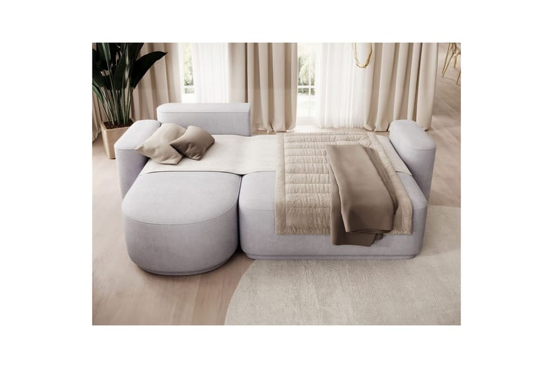 Seksjon Eltap Aurumm 285x92x180 cm - Touch 03, Lys Grå, Venstre - Møbler - Sofaer - Sovesofaer - Sovesofa divan