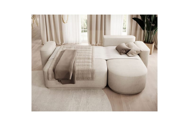Seksjon Eltap Aurumm 285x92x180 cm - Touch 18, Beige, Høyre - Møbler - Sofaer - Sovesofaer - Sovesofa divan