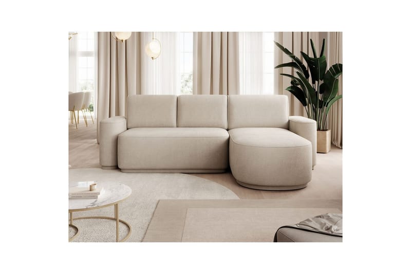 Seksjon Eltap Aurumm 285x92x180 cm - Touch 18, Beige, Høyre - Møbler - Sofaer - Sovesofaer - Sovesofa divan