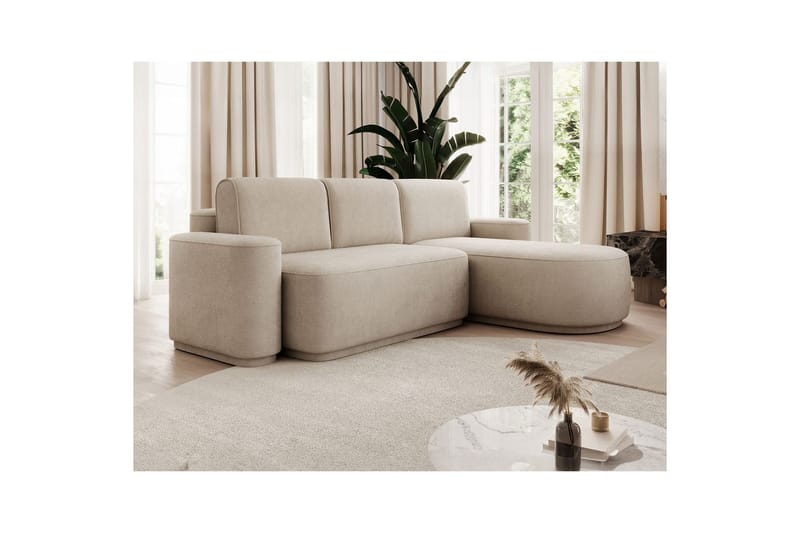 Seksjon Eltap Aurumm 285x92x180 cm - Touch 18, Beige, Høyre - Møbler - Sofaer - Sovesofaer - Sovesofa divan
