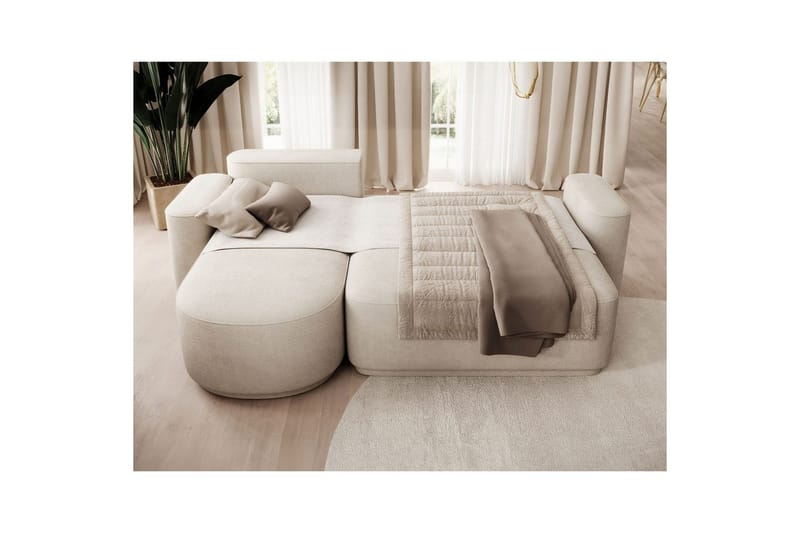 Seksjon Eltap Aurumm 285x92x180 cm - Touch 18, Beige, Venstre - Møbler - Sofaer - Sovesofaer - Sovesofa divan