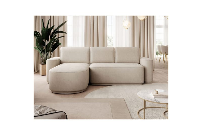 Seksjon Eltap Aurumm 285x92x180 cm - Touch 18, Beige, Venstre - Møbler - Sofaer - Sovesofaer - Sovesofa divan