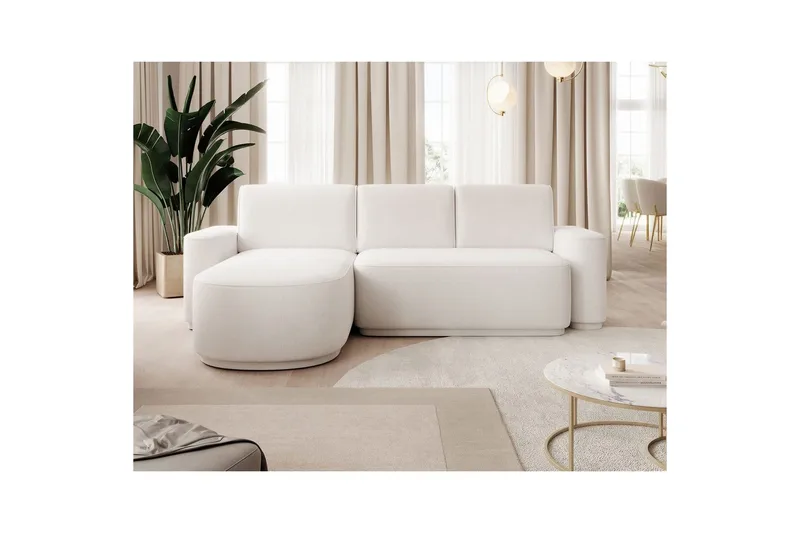 Seksjon Eltap Aurumm 285x92x180 cm - Paolli 01 Hvit, Venstre - Møbler - Sofaer - Sovesofaer - Sovesofa divan