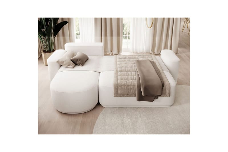 Seksjon Eltap Aurumm 285x92x180 cm - Paolli 01 Hvit, Venstre - Møbler - Sofaer - Sovesofaer - Sovesofa divan