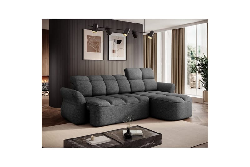 Seksjon Eltap Beneth 301x115x185 cm - Breona 04, Grå, Høyre - Møbler - Sofaer - Sovesofaer - Sovesofa divan