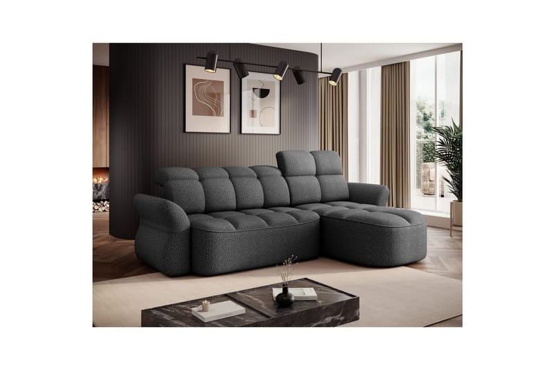 Seksjon Eltap Beneth 301x115x185 cm - Breona 04, Grå, Høyre - Møbler - Sofaer - Sovesofaer - Sovesofa divan