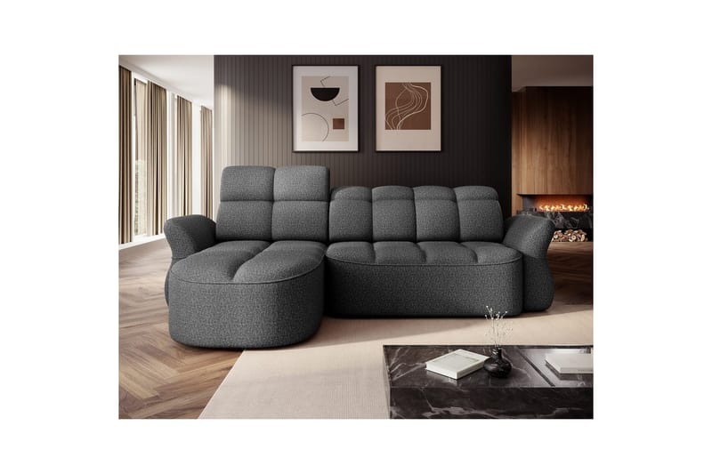 Seksjon Eltap Beneth 301x115x185 cm - Breona 04, Grå, Venstre - Møbler - Sofaer - Sovesofaer - Sovesofa divan