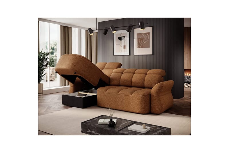 Seksjon Eltap Beneth 301x115x185 cm - Breona 45, Gul, Venstre - Møbler - Sofaer - Sovesofaer - Sovesofa divan