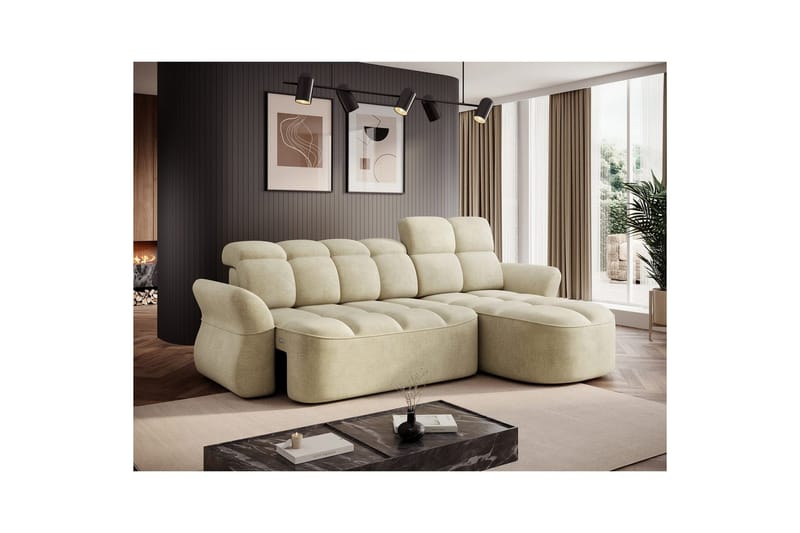 Seksjon Eltap Beneth 301x115x185 cm - Monolith 04, Beige, Høyre - Møbler - Sofaer - Sovesofaer - Sovesofa divan