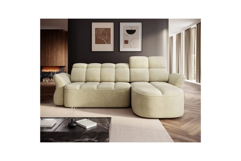 Seksjon Eltap Beneth 301x115x185 cm - Monolith 04, Beige, Høyre - Møbler - Sofaer - Sovesofaer - Sovesofa divan
