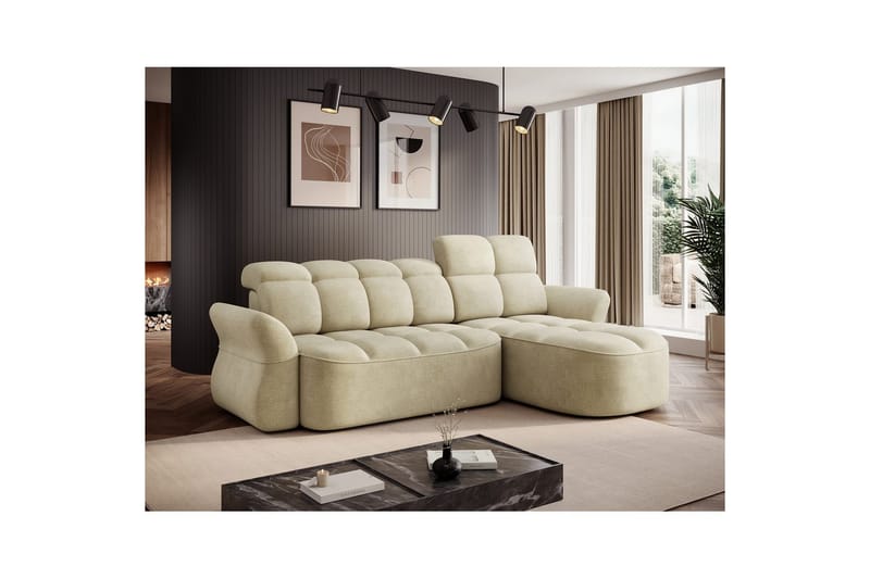 Seksjon Eltap Beneth 301x115x185 cm - Monolith 04, Beige, Høyre - Møbler - Sofaer - Sovesofaer - Sovesofa divan