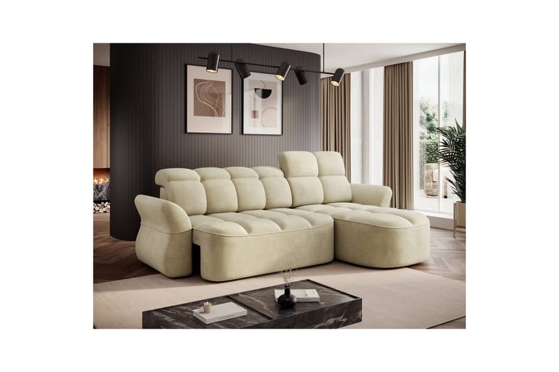 Seksjon Eltap Beneth 301x115x185 cm - Monolith 04, Beige, Høyre - Møbler - Sofaer - Sovesofaer - Sovesofa divan