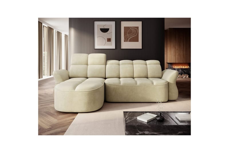 Seksjon Eltap Beneth 301x115x185 cm - Monolith 04, Beige, Venstre - Møbler - Sofaer - Sovesofaer - Sovesofa divan