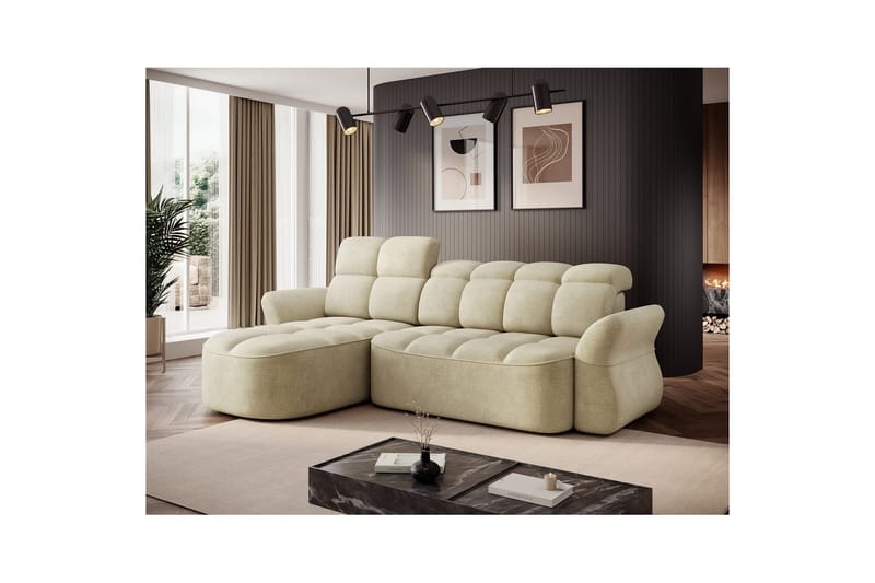 Seksjon Eltap Beneth 301x115x185 cm - Monolith 04, Beige, Venstre - Møbler - Sofaer - Sovesofaer - Sovesofa divan