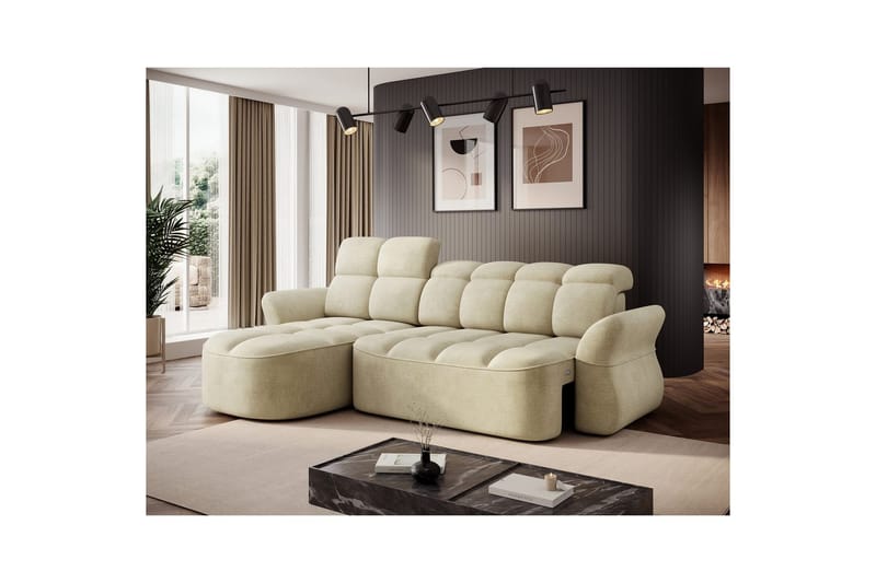 Seksjon Eltap Beneth 301x115x185 cm - Monolith 04, Beige, Venstre - Møbler - Sofaer - Sovesofaer - Sovesofa divan