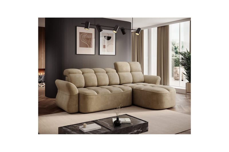 Seksjon Eltap Beneth 301x115x185 cm - Nube 20, Beige, Høyre - Møbler - Sofaer - Sovesofaer - Sovesofa divan