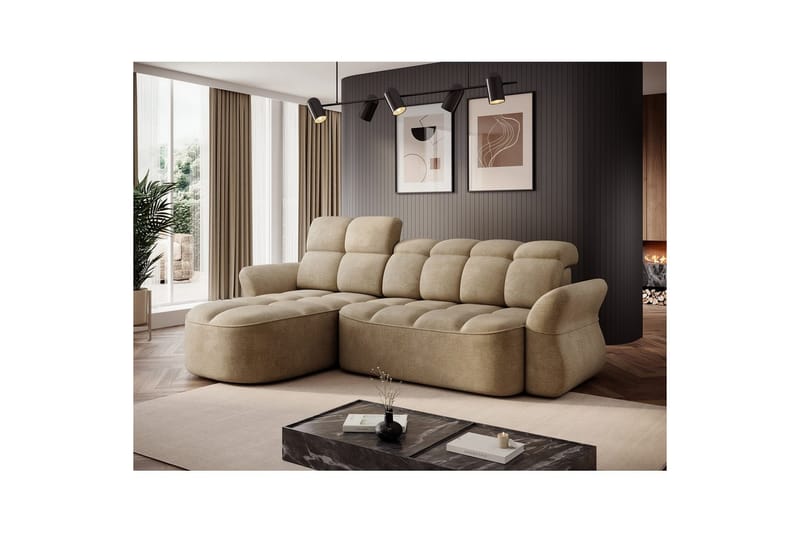 Seksjon Eltap Beneth 301x115x185 cm - Nube 20, Beige, Venstre - Møbler - Sofaer - Sovesofaer - Sovesofa divan