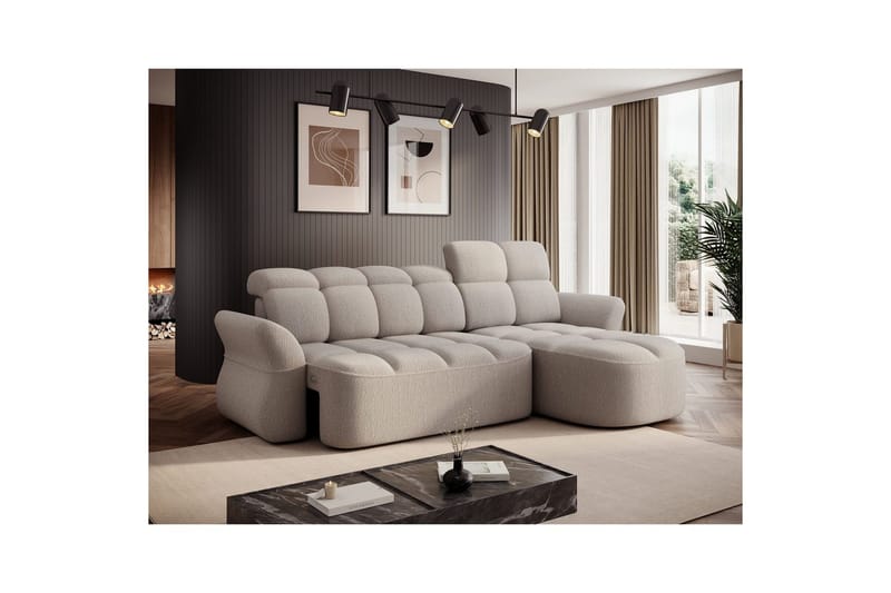 Seksjon Eltap Beneth 301x115x185 cm - Royal 18, Beige, Høyre - Møbler - Sofaer - Sovesofaer - Sovesofa divan