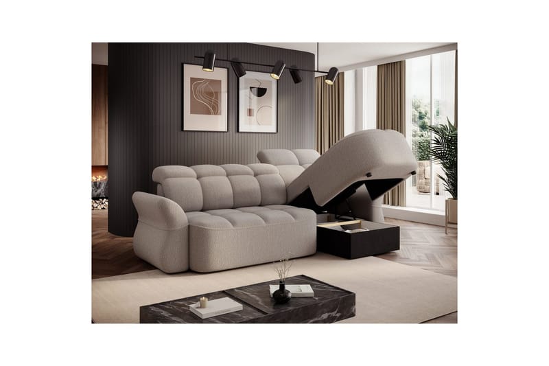 Seksjon Eltap Beneth 301x115x185 cm - Royal 18, Beige, Høyre - Møbler - Sofaer - Sovesofaer - Sovesofa divan