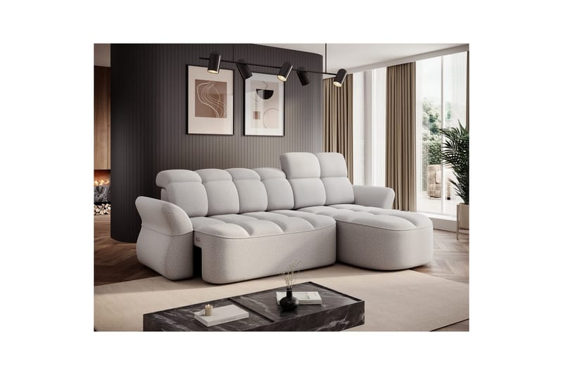 Seksjon Eltap Beneth 301x115x185 cm - Space 03, lys grå, Høyre - Møbler - Sofaer - Sovesofaer - Sovesofa divan
