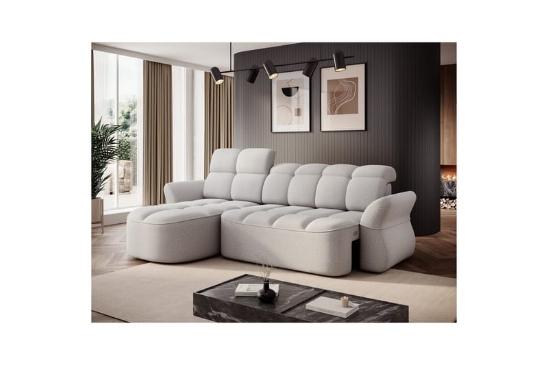 Seksjon Eltap Beneth 301x115x185 cm - Space 03, lys grå, Venstre - Møbler - Sofaer - Sovesofaer - Sovesofa divan