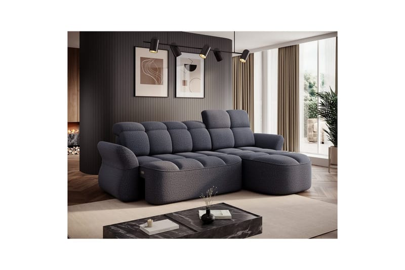 Seksjon Eltap Beneth 301x115x185 cm - Space 40, blå, Høyre - Møbler - Sofaer - Sovesofaer - Sovesofa divan