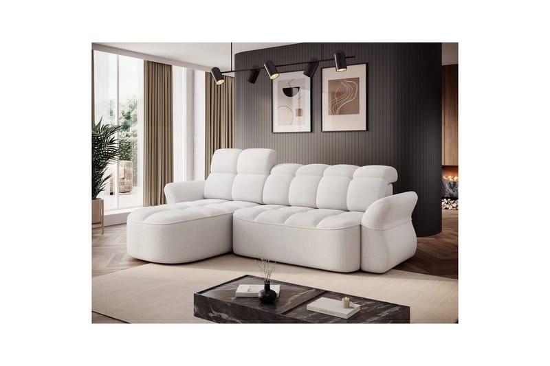 Seksjon Eltap Beneth 301x115x185 cm - Paolli 01 Hvit, Venstre - Møbler - Sofaer - Sovesofaer - Sovesofa divan