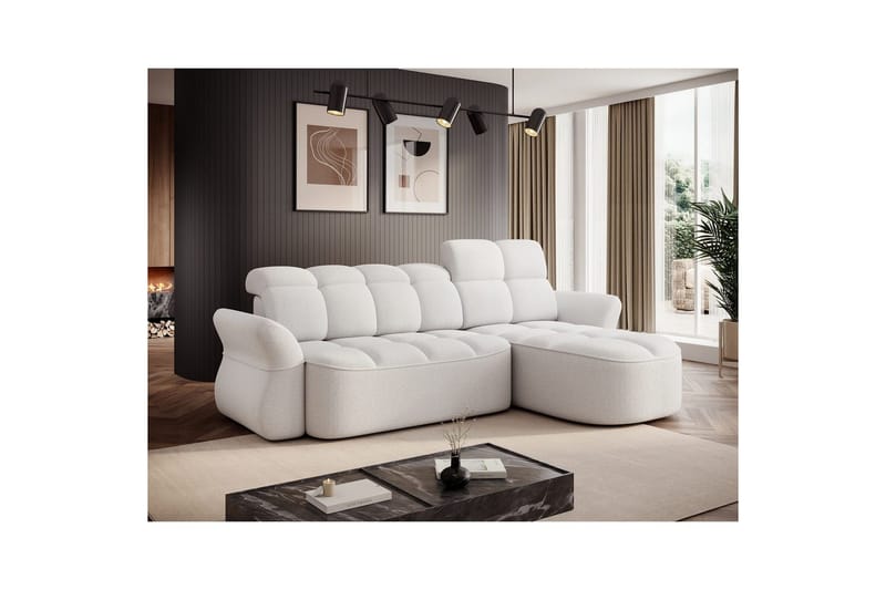 Seksjon Eltap Beneth 301x115x185 cm - Paolli 01 Hvit, Høyre - Møbler - Sofaer - Sovesofaer - Sovesofa divan