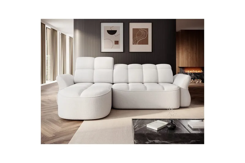 Seksjon Eltap Beneth 301x115x185 cm - Paolli 01 Hvit, Venstre - Møbler - Sofaer - Sovesofaer - Sovesofa divan
