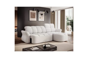 Seksjon Eltap Beneth 301x115x185 cm - Paolli 01 Hvit, Høyre - Møbler - Sofaer - Sovesofaer - Sovesofa divan