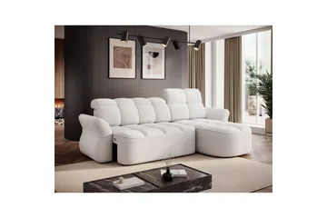 Seksjon Eltap Beneth 301x115x185 cm - Paolli 01 Hvit, Høyre - Møbler - Sofaer - Sovesofaer - Sovesofa divan