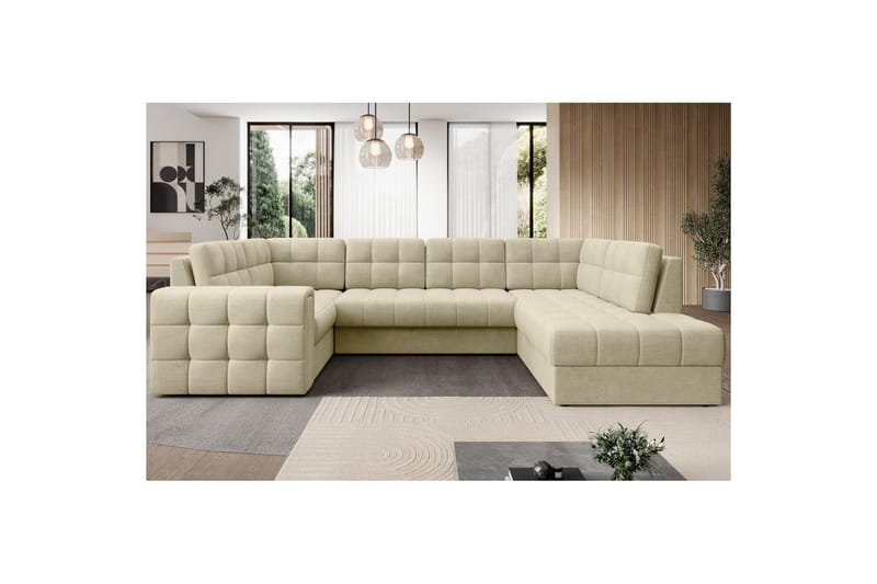 Seksjon Eltap Blewett 299x198x82 cm - Monolith 04, Beige, Høyre - Møbler - Sofaer - Sovesofaer - Hjørnesovesofa