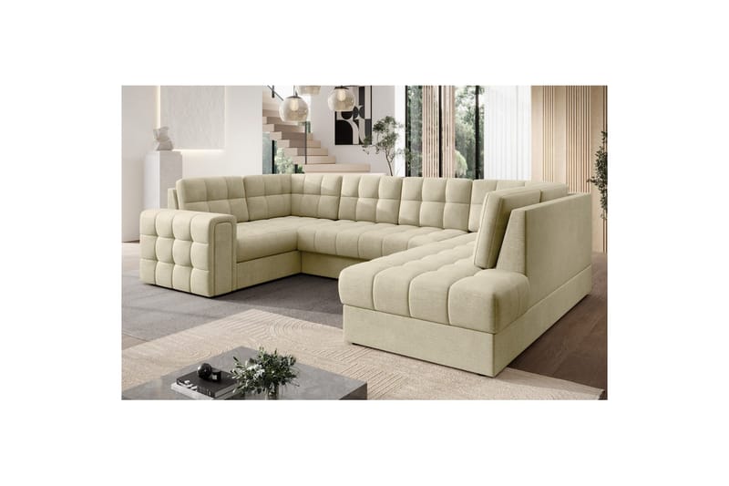 Seksjon Eltap Blewett 299x198x82 cm - Monolith 04, Beige, Høyre - Møbler - Sofaer - Sovesofaer - Hjørnesovesofa