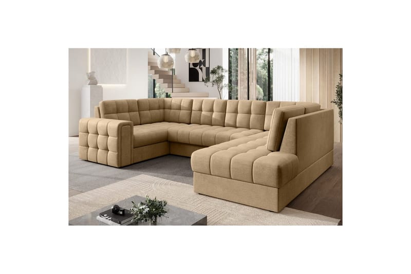 Seksjon Eltap Blewett 299x198x82 cm - Monolith 09, Mørk beige, Høyre - Møbler - Sofaer - Sovesofaer - Hjørnesovesofa