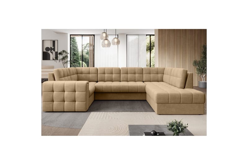 Seksjon Eltap Blewett 299x198x82 cm - Monolith 09, Mørk beige, Høyre - Møbler - Sofaer - Sovesofaer - Hjørnesovesofa