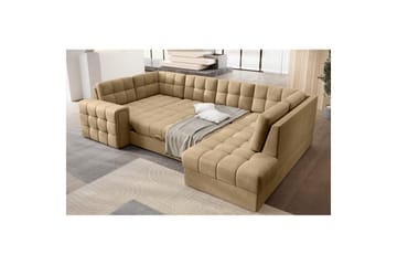 Seksjon Eltap Blewett 299x198x82 cm - Monolith 09, Mørk beige, Høyre - Møbler - Sofaer - Sovesofaer - Hjørnesovesofa