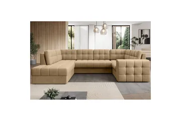 Seksjon Eltap Blewett 299x198x82 cm - Monolith 09, Mørk beige, Venstre - Møbler - Sofaer - Sovesofaer - Hjørnesovesofa