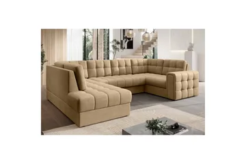 Seksjon Eltap Blewett 299x198x82 cm - Monolith 09, Mørk beige, Venstre - Møbler - Sofaer - Sovesofaer - Hjørnesovesofa