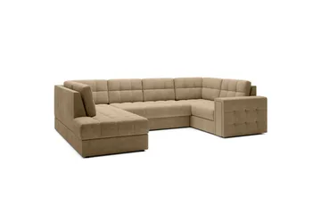 Seksjon Eltap Blewett 299x198x82 cm - Monolith 09, Mørk beige, Venstre - Møbler - Sofaer - Sovesofaer - Hjørnesovesofa