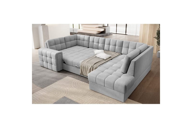 Seksjon Eltap Blewett 299x198x82 cm - Monolith 84, Lys Grå, Høyre - Møbler - Sofaer - Sovesofaer - Hjørnesovesofa