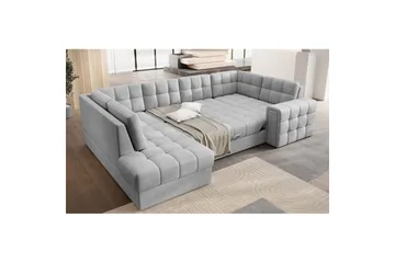 Seksjon Eltap Blewett 299x198x82 cm - Monolith 84, Lys Grå, Venstre - Møbler - Sofaer - Sovesofaer - Hjørnesovesofa