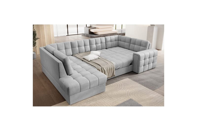 Seksjon Eltap Blewett 299x198x82 cm - Monolith 84, Lys Grå, Venstre - Møbler - Sofaer - Sovesofaer - Hjørnesovesofa