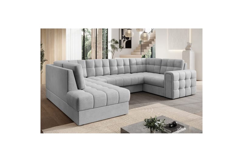 Seksjon Eltap Blewett 299x198x82 cm - Monolith 84, Lys Grå, Venstre - Møbler - Sofaer - Sovesofaer - Hjørnesovesofa